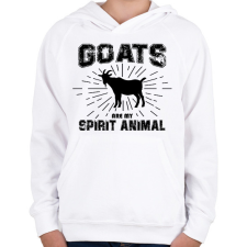 PRINTFASHION Spirit animal - Goat - Gyerek kapucnis pulóver - Fehér gyerek pulóver, kardigán