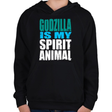 PRINTFASHION Spirit Animal - Gyerek kapucnis pulóver - Fekete