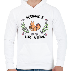 PRINTFASHION Spirit animal - mókus - Férfi kapucnis pulóver - Fehér