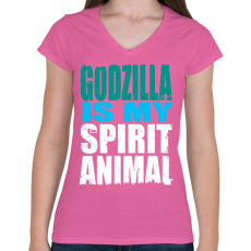 PRINTFASHION Spirit Animal - Női V-nyakú póló - Rózsaszín