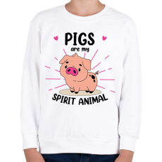 PRINTFASHION Spirit animal - pig - Gyerek pulóver - Fehér