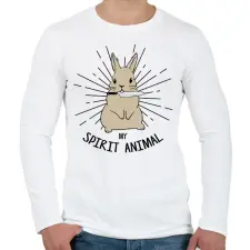 PRINTFASHION Spirit animal - Rabbit - Férfi hosszú ujjú póló - Fehér férfi póló