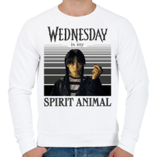 PRINTFASHION Spirit animal - Wednesday - Férfi pulóver - Fehér
