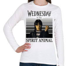 PRINTFASHION Spirit animal - Wednesday - Női hosszú ujjú póló - Fehér női póló