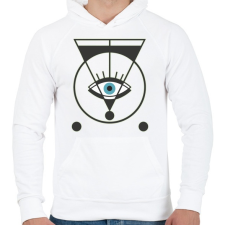 PRINTFASHION Spiritual eye - mindent látó szem - Férfi kapucnis pulóver - Fehér férfi pulóver, kardigán