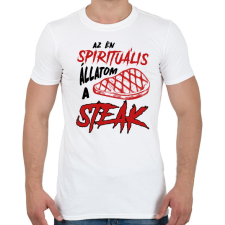 PRINTFASHION Spirituális állat - Steak - Férfi póló - Fehér férfi póló