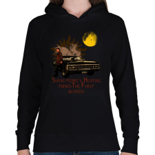 PRINTFASHION SPN- DEAN - Női kapucnis pulóver - Fekete női pulóver, kardigán