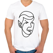 PRINTFASHION Spock - Férfi V-nyakú póló - Fehér férfi póló