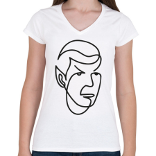 PRINTFASHION Spock - Női V-nyakú póló - Fehér női póló