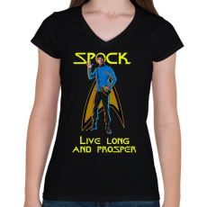 PRINTFASHION spock - Női V-nyakú póló - Fekete