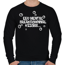 PRINTFASHION Spongyabob Egy mentalbreakdownnal később... - Férfi pulóver - Fekete férfi pulóver, kardigán