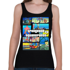 PRINTFASHION Spongyabob GTA - Női atléta - Fekete női trikó