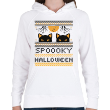 PRINTFASHION SPOOKY HALLOWEEN - Női kapucnis pulóver - Fehér női pulóver, kardigán