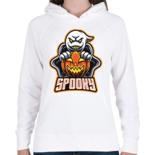 PRINTFASHION Spooky - Női kapucnis pulóver - Fehér női pulóver, kardigán