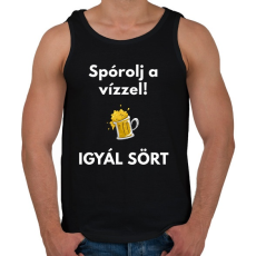 PRINTFASHION SPORÓLJ A VÍZZEL - Férfi atléta - Fekete