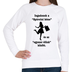 PRINTFASHION Spórolni kéne - Női pulóver - Fehér