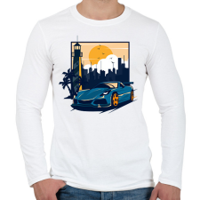 PRINTFASHION Sport Autó  - Férfi hosszú ujjú póló - Fehér férfi póló