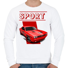 PRINTFASHION Sport autó  - Férfi pulóver - Fehér férfi pulóver, kardigán