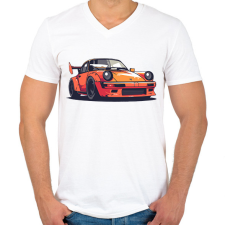 PRINTFASHION Sport autó - Férfi V-nyakú póló - Fehér férfi póló