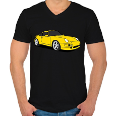 PRINTFASHION sport autó - Férfi V-nyakú póló - Fekete
