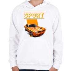 PRINTFASHION Sport autó  - Gyerek kapucnis pulóver - Fehér