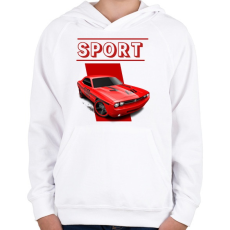 PRINTFASHION Sport autó  - Gyerek kapucnis pulóver - Fehér