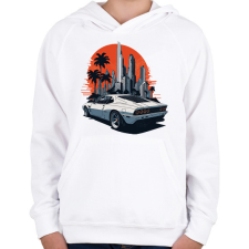 PRINTFASHION Sport autó - Gyerek kapucnis pulóver - Fehér gyerek pulóver, kardigán