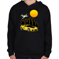 PRINTFASHION Sport autó  - Gyerek kapucnis pulóver - Fekete gyerek pulóver, kardigán