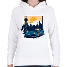 PRINTFASHION Sport Autó  - Női kapucnis pulóver - Fehér női pulóver, kardigán