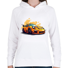 PRINTFASHION Sport autó - Női kapucnis pulóver - Fehér