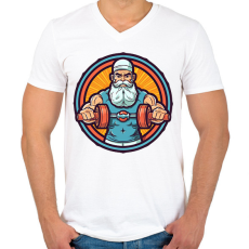 PRINTFASHION Sport - Férfi V-nyakú póló - Fehér