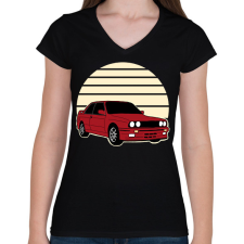 PRINTFASHION sport kocsi - Női V-nyakú póló - Fekete női póló