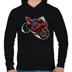 PRINTFASHION Sport motor  - Férfi kapucnis pulóver - Fekete