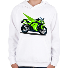 PRINTFASHION Sport motor  - Gyerek kapucnis pulóver - Fehér