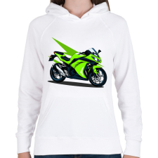 PRINTFASHION Sport motor  - Női kapucnis pulóver - Fehér női pulóver, kardigán