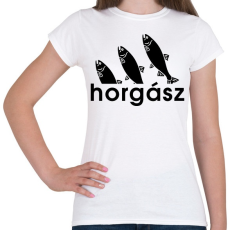 PRINTFASHION Sporthorgász - Női póló - Fehér