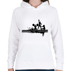 PRINTFASHION Sportolás - Női kapucnis pulóver - Fehér