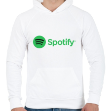 PRINTFASHION Spotify - Férfi kapucnis pulóver - Fehér férfi pulóver, kardigán
