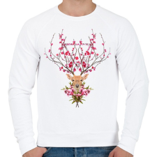 PRINTFASHION Spring deer - Férfi pulóver - Fehér férfi pulóver, kardigán