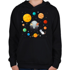 PRINTFASHION Sputnik - Gyerek kapucnis pulóver - Fekete