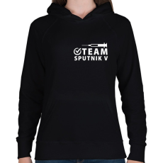PRINTFASHION Sputnik V Team - Női kapucnis pulóver - Fekete