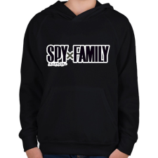 PRINTFASHION Spy x Family logó - Gyerek kapucnis pulóver - Fekete gyerek pulóver, kardigán