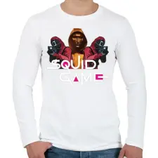 PRINTFASHION Squid game boss and soldiers 2 - Férfi hosszú ujjú póló - Fehér férfi póló