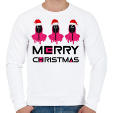 PRINTFASHION Squid Game Christmas - Férfi pulóver - Fehér