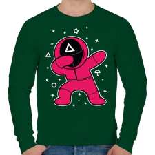 PRINTFASHION Squid Game Dab háromszög fehér - Férfi pulóver - Sötétzöld férfi pulóver, kardigán