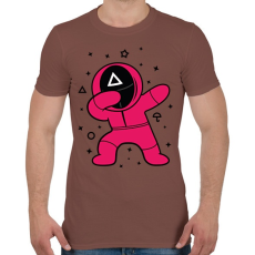 PRINTFASHION Squid Game Dab háromszög - Férfi póló - Mogyoróbarna