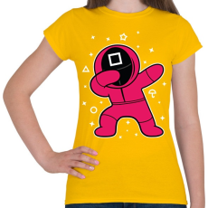 PRINTFASHION Squid Game Dab négyszög fehér - Női póló - Sárga