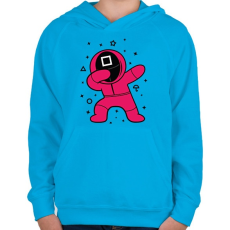 PRINTFASHION Squid Game Dab négyszög - Gyerek kapucnis pulóver - Azúrkék