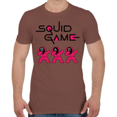 PRINTFASHION Squid Game Dab trio fekete - Férfi póló - Mogyoróbarna