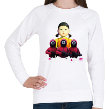 PRINTFASHION Squid game doll and soldiers 2 - Női pulóver - Fehér női pulóver, kardigán